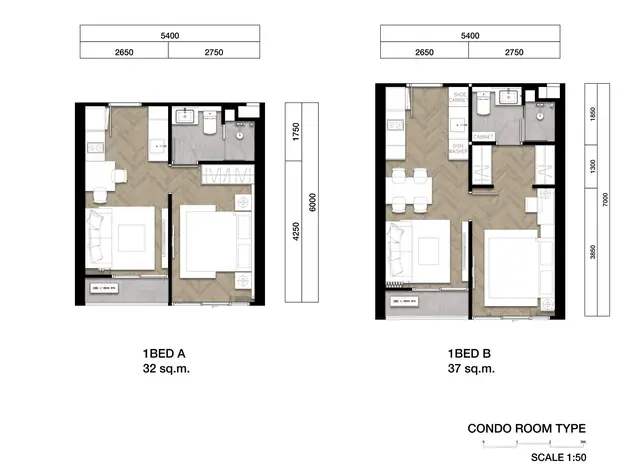 The Ozone Signature Condominium — 1BR тип A — 32 м² и тип B — 37 м², Банг Тао и Лагуна, Пхукет
