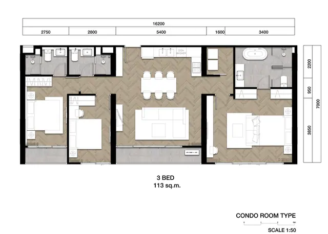 The Ozone Signature Condominium — 3BR — 111 м², Банг Тао и Лагуна, Пхукет
