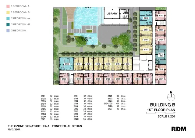 The Ozone Signature Condominium — Корпус B — план 1 этажа, Банг Тао и Лагуна, Пхукет