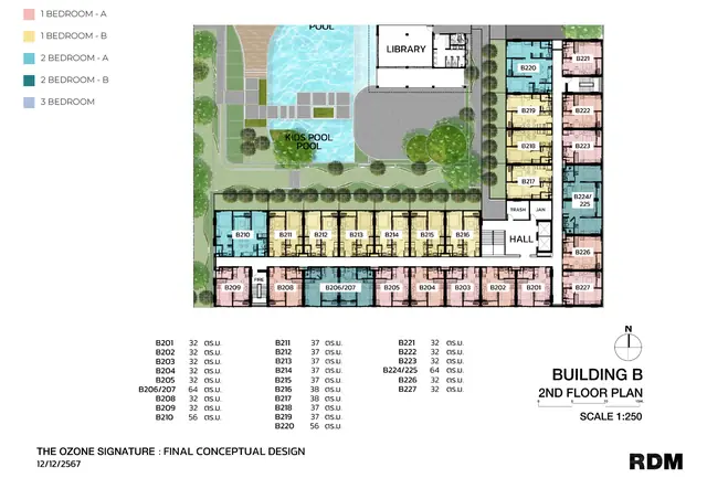 The Ozone Signature Condominium — Корпус B — план 2 этажа, Банг Тао и Лагуна, Пхукет