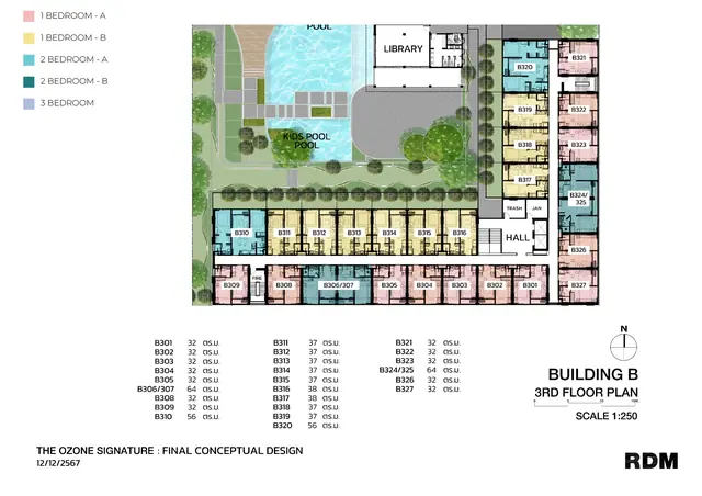 The Ozone Signature Condominium — Корпус B — план 3 этажа, Банг Тао и Лагуна, Пхукет