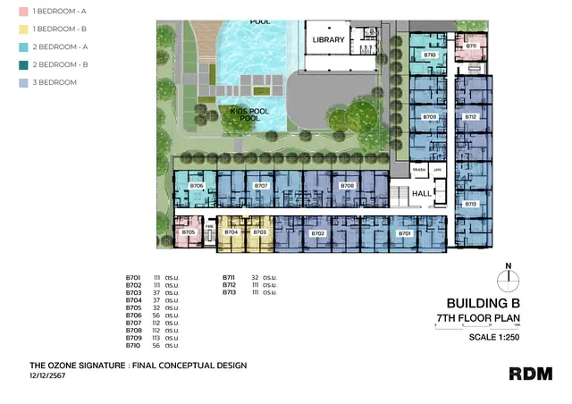 The Ozone Signature Condominium — Корпус B — план 7 этажа, Банг Тао и Лагуна, Пхукет