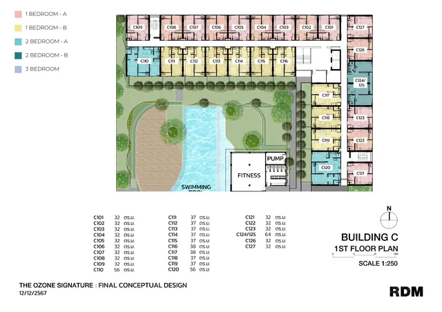 The Ozone Signature Condominium — Корпус C — план 1 этажа, Банг Тао и Лагуна, Пхукет