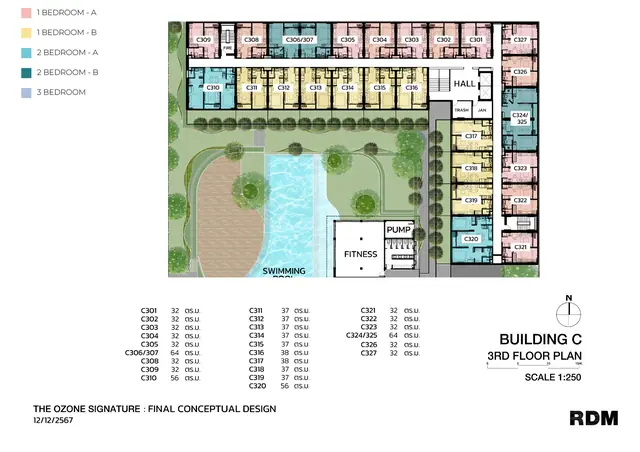 The Ozone Signature Condominium — Корпус C — план 3 этажа, Банг Тао и Лагуна, Пхукет