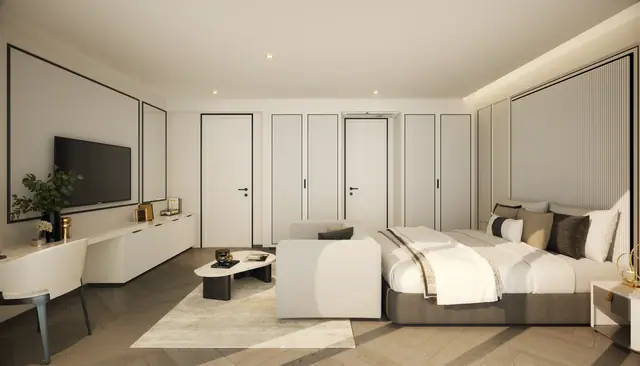 The Ozone Signature Condominium — Спальня A, вид от окна · 3 спальни, Банг Тао и Лагуна, Пхукет