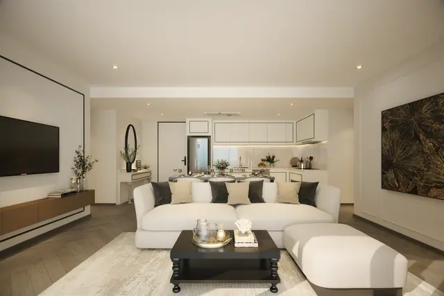 The Ozone Signature Condominium — Гостиная с медиастеной · 3 спальни, Банг Тао и Лагуна, Пхукет