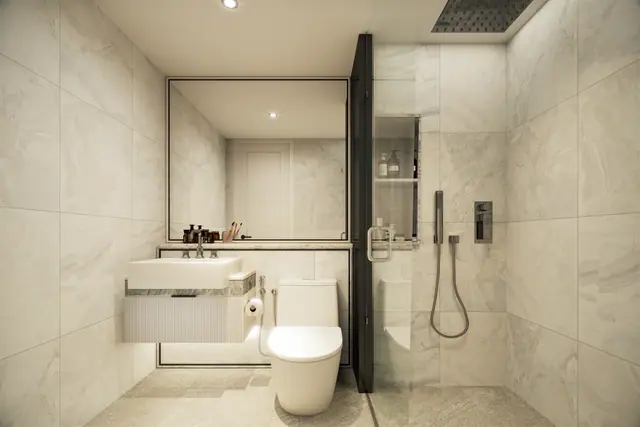 The Ozone Signature Condominium — Ванная с ванной и душем, Банг Тао и Лагуна, Пхукет