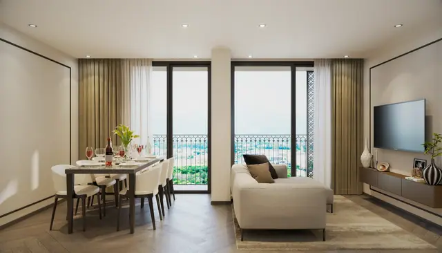 The Ozone Signature Condominium — Гостиная-столовая с балконом, Банг Тао и Лагуна, Пхукет