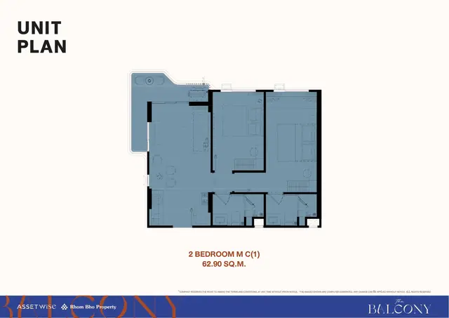 The Balcony — 2 спальни M · 63 м², Най Янг и Май Као, Пхукет
