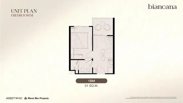 Biancana — 1 спальня M (1BM) · 31 м², Банг Тао и Лагуна, Пхукет