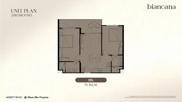 Biancana — 2 спальни L (2BL) · 75 м², Банг Тао и Лагуна, Пхукет