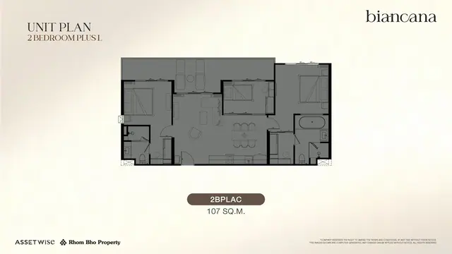 Biancana — 2 спальни + L (2BPLAC) · 107 м², Банг Тао и Лагуна, Пхукет