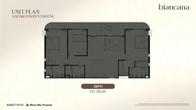 Biancana — Пентхаус — 3 спальни (3BPH) · 131 м², Банг Тао и Лагуна, Пхукет
