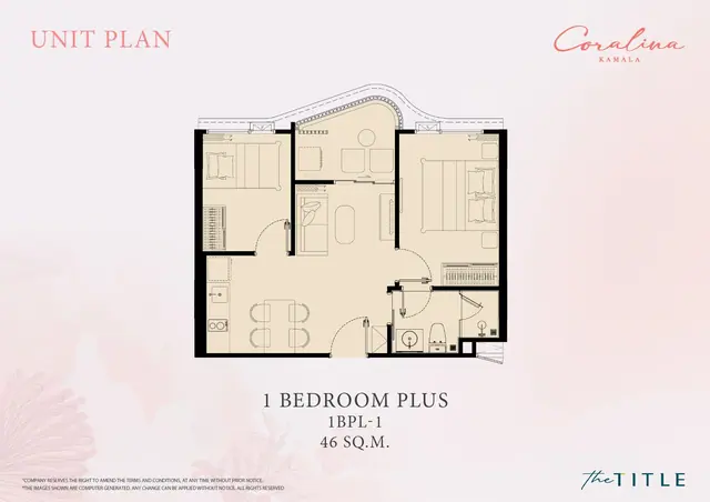 Coralina Kamala — 1 спальня Plus · 46 м², Камала и Сурин, Пхукет