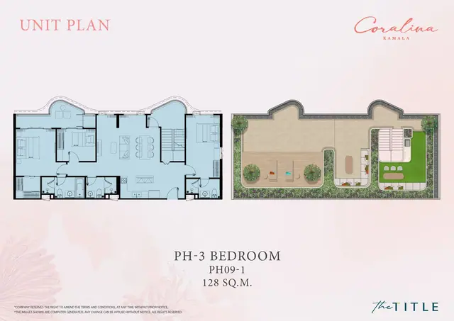 Coralina Kamala — Пентхаус, 3 спальни · 128 м², Камала и Сурин, Пхукет