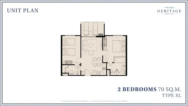 The Title Heritage Bang-Tao — 2 спальни (XL) · 70 м², Банг Тао и Лагуна, Пхукет