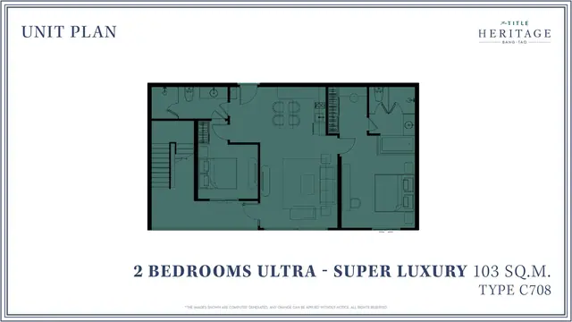 The Title Heritage Bang-Tao — 2 спальни · Super Luxury (C708) · 103 м², Банг Тао и Лагуна, Пхукет