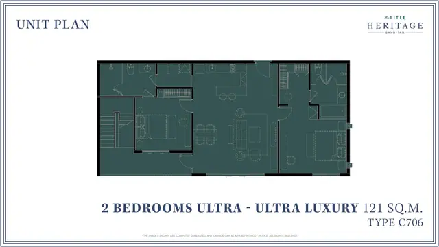The Title Heritage Bang-Tao — 2 спальни · Ultra Luxury (C706) · 121 м², Банг Тао и Лагуна, Пхукет