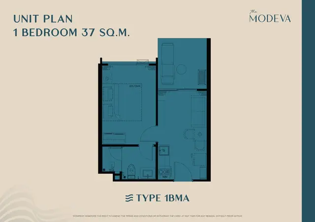 The Modeva — 1 спальня · 37 м², Банг Тао и Лагуна, Пхукет
