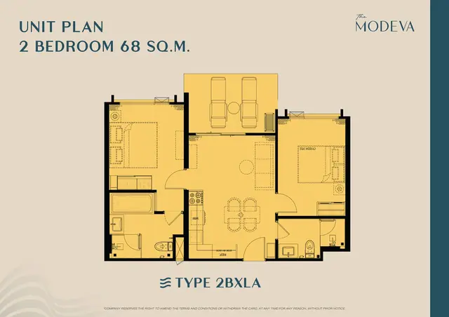 The Modeva — 2 спальни · 68 м², Банг Тао и Лагуна, Пхукет