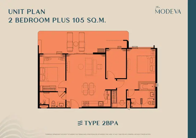 The Modeva — 2 спальни Plus · 105 м², Банг Тао и Лагуна, Пхукет
