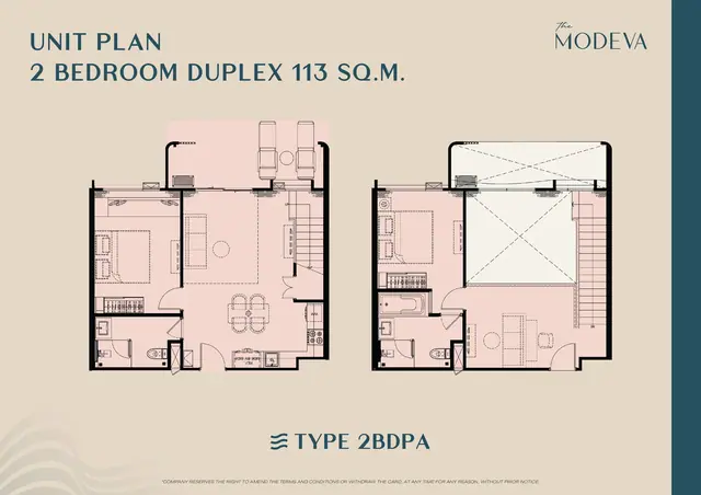 The Modeva — 2 спальни дуплекс · 113 м², Банг Тао и Лагуна, Пхукет