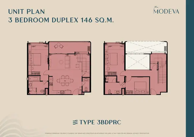The Modeva — 3 спальни дуплекс · 146 м², Банг Тао и Лагуна, Пхукет