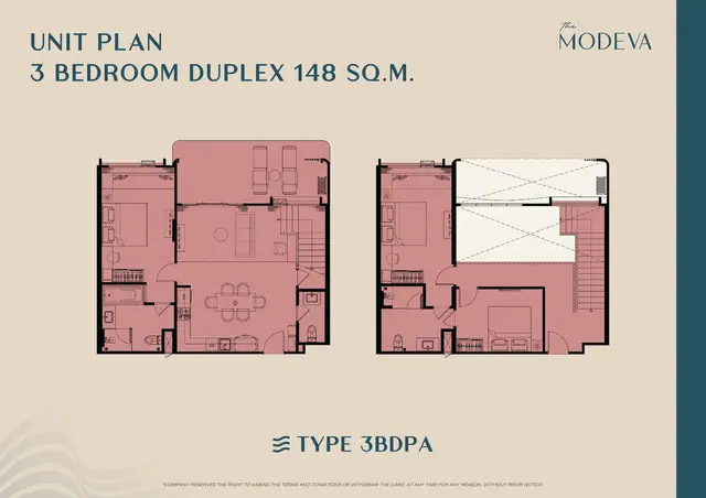 The Modeva — 3 спальни дуплекс · 148 м², Банг Тао и Лагуна, Пхукет