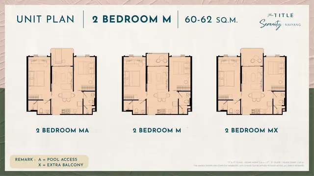 The Title Serenity Naiyang — 2 спальни M · 60–62 м², Най Янг и Май Као, Пхукет
