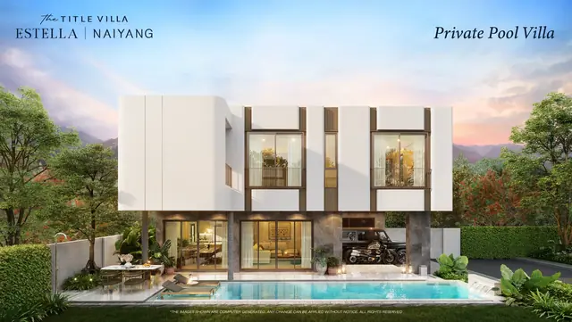 Villa Estella — Фасад виллы на закате, Най Янг и Май Као, Пхукет