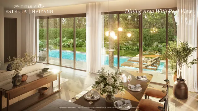 Villa Estella — Столовая с выходом к бассейну, Най Янг и Май Као, Пхукет