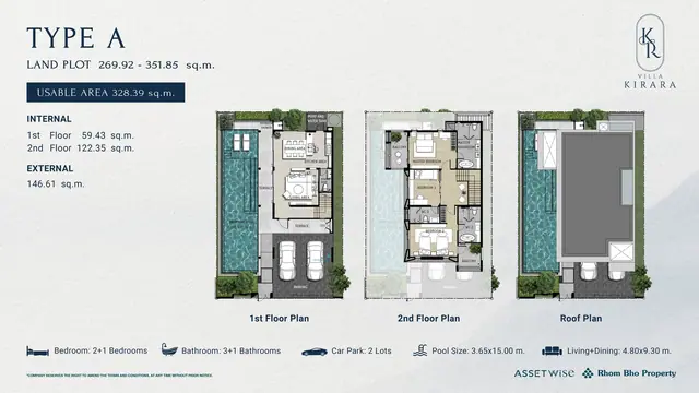 Villa Kirara — Aura (тип A) — 2+1 спальни · 328 м², Банг Тао и Лагуна, Пхукет