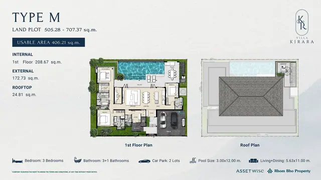 Villa Kirara — Myrrha (тип M) — 3 спальни · 406 м², Банг Тао и Лагуна, Пхукет