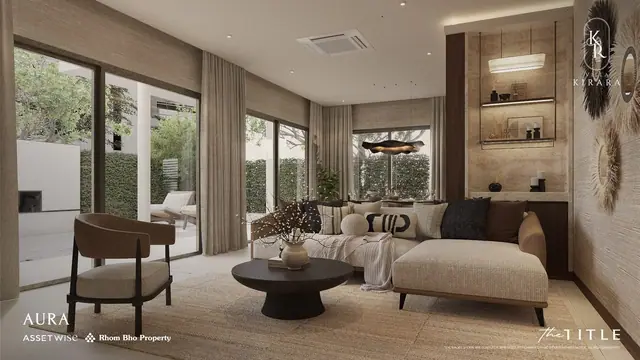 Villa Kirara — Aura — гостиная с видом в сад, Банг Тао и Лагуна, Пхукет