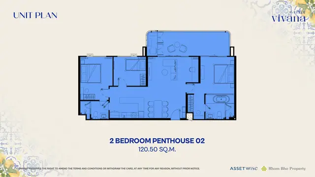 The Title Vivana — Пентхаус 2 спальни Plus · 120,5–128,5 м², Камала и Сурин, Пхукет