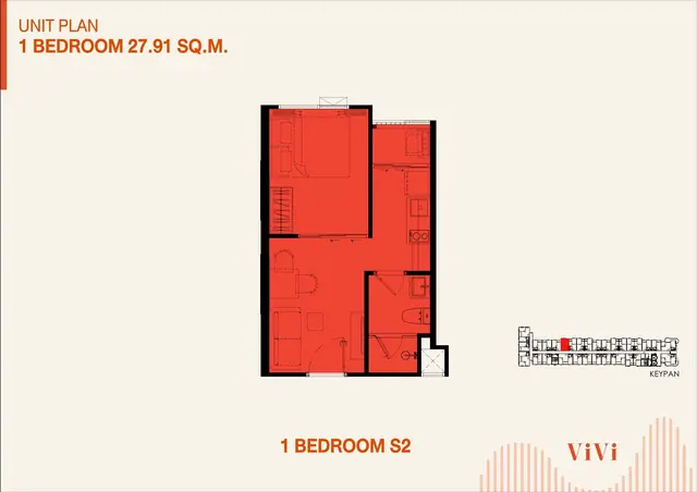 The Title ViVi — 1 спальня S2 · 27,91 м², Банг Тао и Лагуна, Пхукет