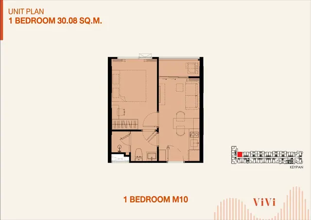 The Title ViVi — 1 спальня M10 · 30,08 м², Банг Тао и Лагуна, Пхукет