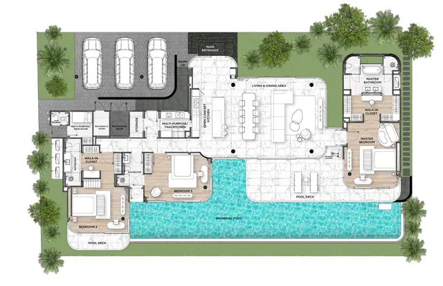 Tri Vananda — Nanda 3 · 3 спальни · 525 м², Банг Тао и Лагуна, Пхукет