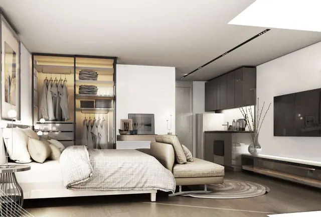 VIP Space Odyssey — Спальня с гардеробной · 2 спальни, 60 м², Раваи и Най Харн, Пхукет
