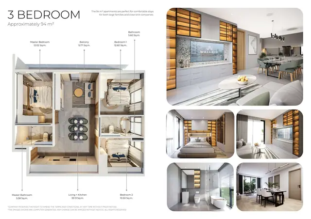 Wallaya Residence Nai Harn — 3 спальни · 94 м², Раваи и Най Харн, Пхукет