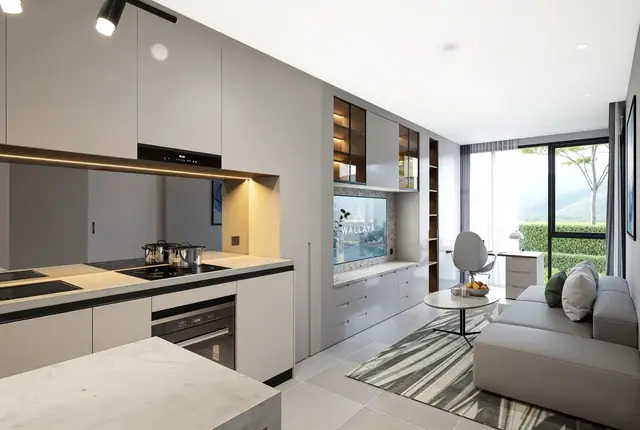 Wallaya Residence Nai Harn — Кухня-гостиная, 1 спальня, Раваи и Най Харн, Пхукет