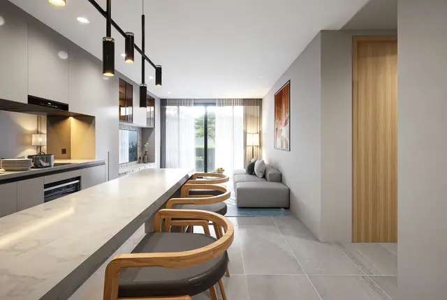 Wallaya Residence Nai Harn — Кухня-гостиная, 2 спальни, Раваи и Най Харн, Пхукет
