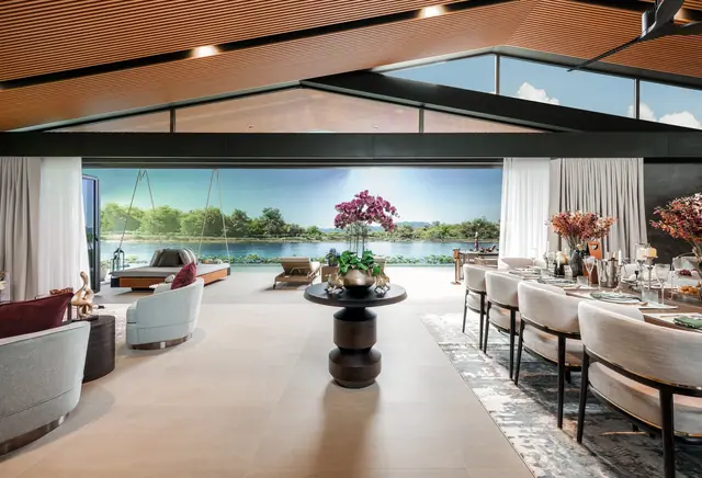 Waterfront Villas Laguna Lakelands — Шоурум виллы: гостиная, столовая, кухня, Банг Тао и Лагуна, Пхукет