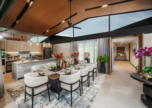 Waterfront Villas Laguna Lakelands — Шоурум виллы: гостиная, столовая, кухня, Банг Тао и Лагуна, Пхукет