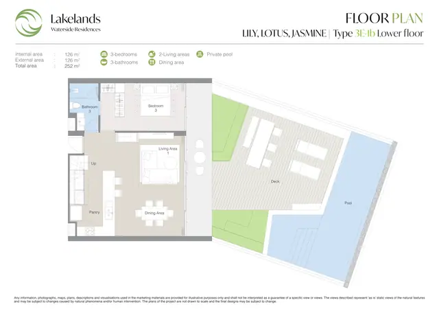 Waterside Residences Laguna Lakelands — 3 спальни · 3E · 252 м² · два уровня, Банг Тао и Лагуна, Пхукет