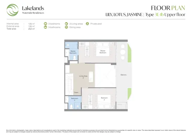 Waterside Residences Laguna Lakelands — 3 спальни · 3E · 252 м², Банг Тао и Лагуна, Пхукет