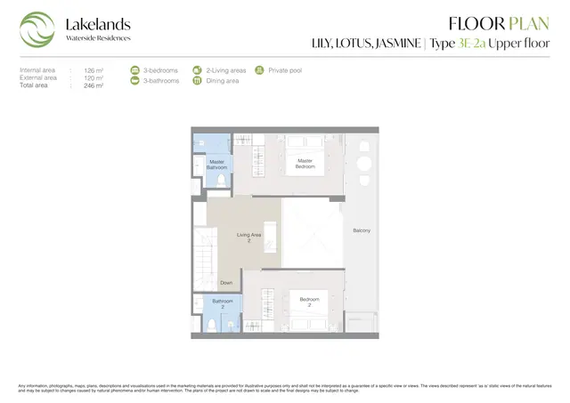 Waterside Residences Laguna Lakelands — 3 спальни · 3E · 246 м², Банг Тао и Лагуна, Пхукет